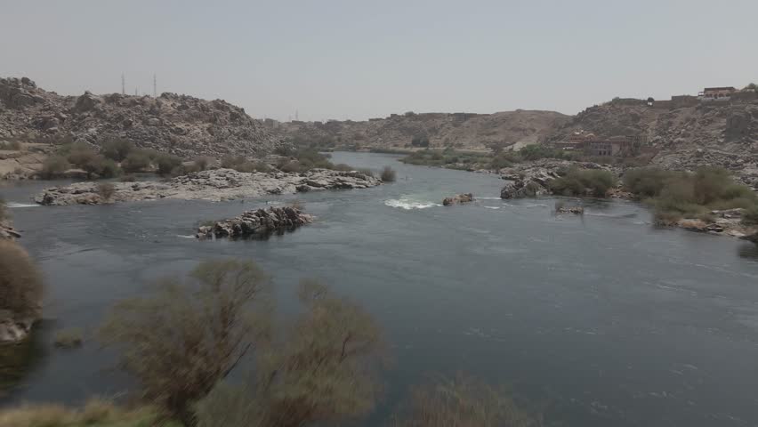 Stunning aerial drone footage of Aswan and the Nile River, featuring serene landscapes, iconic landmarks, and Egypt