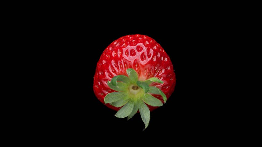 Video of rotating strawberries on a black background.
Loop playback is possible.