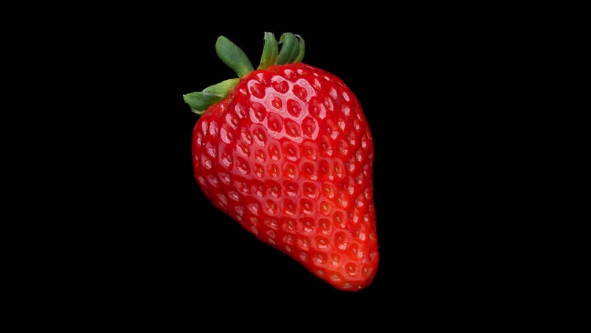 Video of rotating strawberries on a black background.
Loop playback is possible.