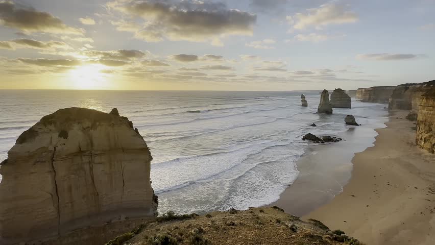 Scenic sunset view of Twelve Apostles Victoria Australia
