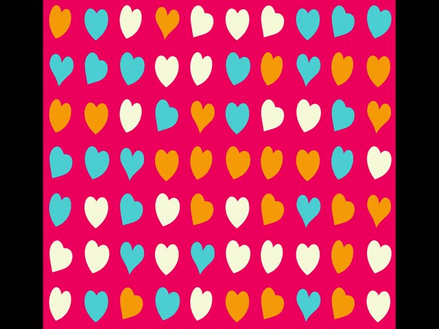 Colorful Heart Pattern: Playful and Vibrant Design on Pink. Slideshow