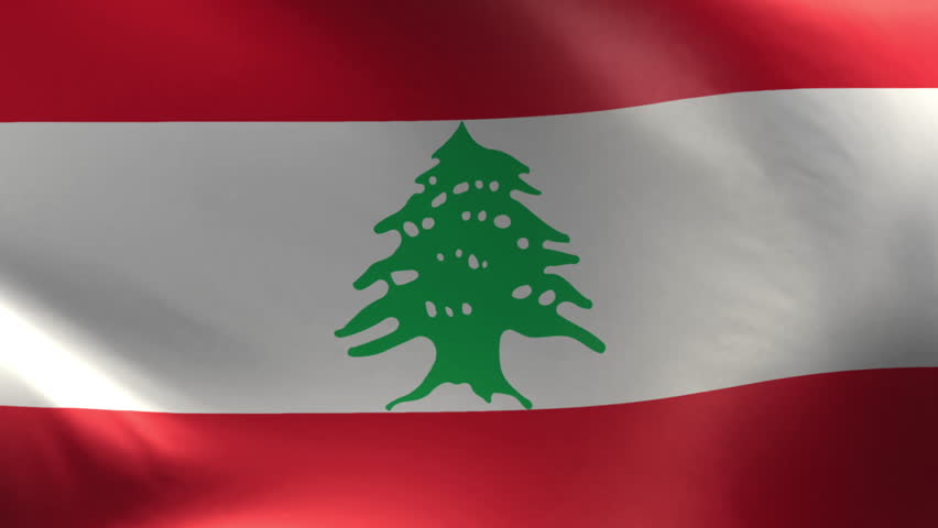 Lebanon flag waving perfect loop 4K