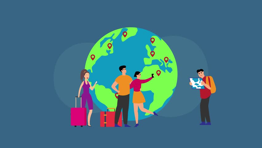 Traveling Around the World cartoon animation