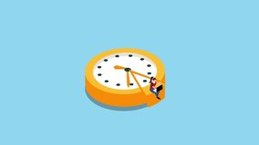 Time Management Concept Illustration with Clock and Person Working 3d animation cartoon - Powered by Shutterstock - Get 15% off with code: PIKWIZARD15