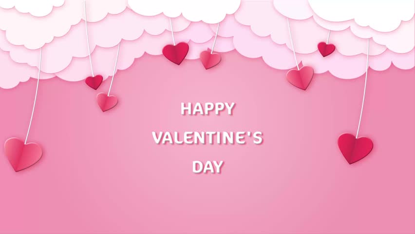 Happy Valentines Day Video. Valentine's day wish romantic love video. 4k motion graphics video