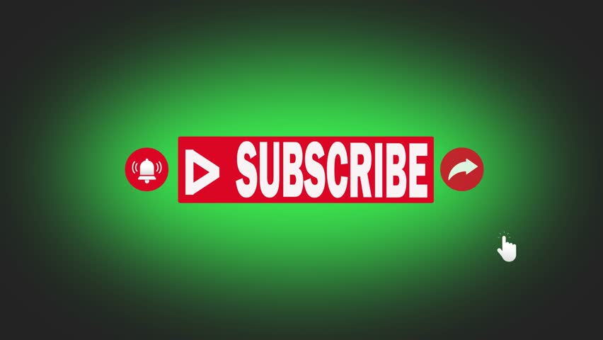 Subscribe Button Animation with Green Screen Background – Click and Mouse Cursor Motion Graphics