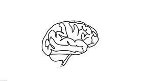 Animated One continuous line drawing of brain. Minimal man intelligence wild line art animation full length video clip. - Powered by Shutterstock - Get 15% off with code: PIKWIZARD15