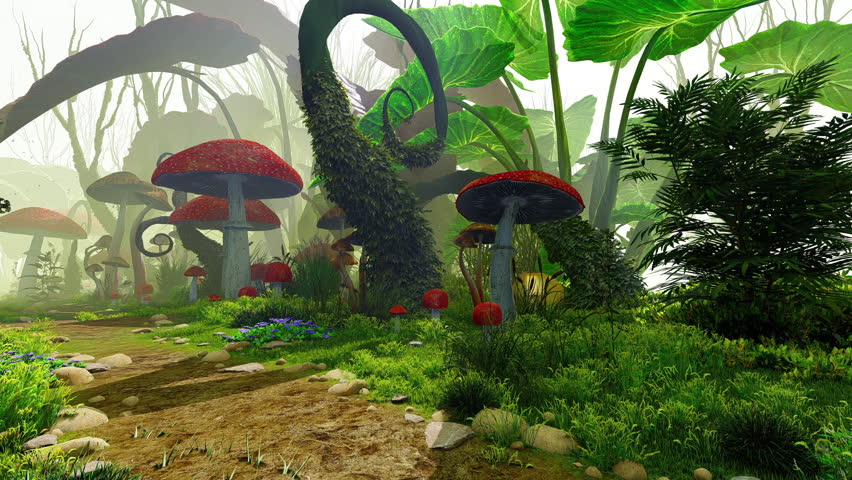  A Journey Along A Fairy-Tale Path In A Magical Forest. Animation On The Theme Of Fairy Tales And Magic, Fantasy And 3D.