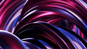 Abstract wave loop animation. 3D rendered background, flowing, fluid, twisted shapes with a metallic and iridescent texture. Smooth gradient in dark colors. Elegant live wallpaper and animated footage - Powered by Shutterstock - Get 15% off with code: PIKWIZARD15