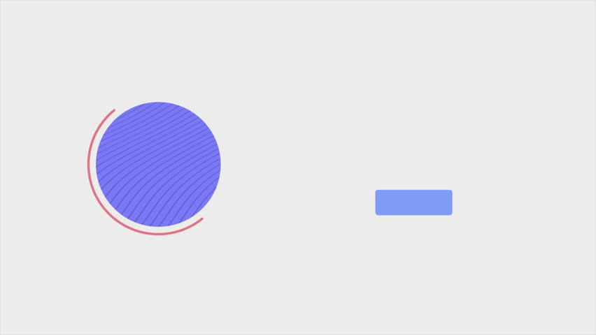 Motion geometric blue circle and line. Flat animated UI elements for mobile app design.