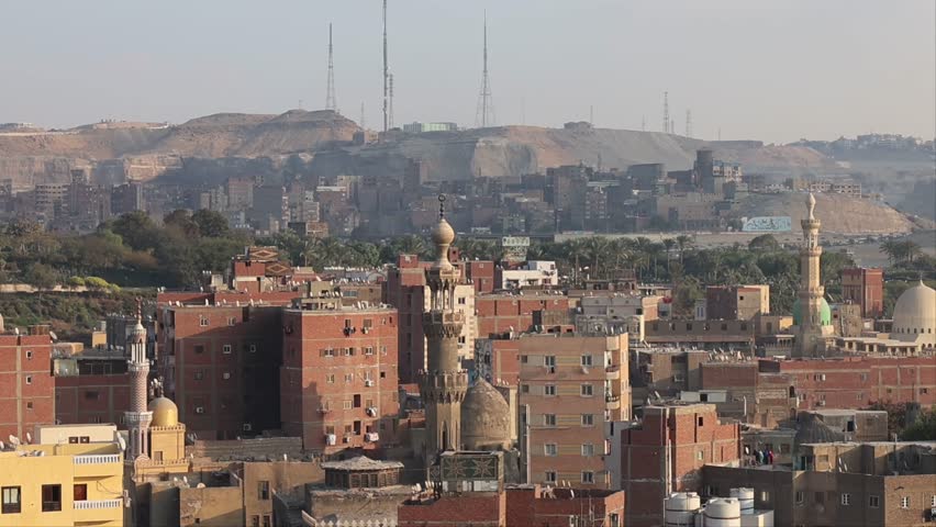 Cairo, Egypt The crowded buildings and streets of downtown Cairo. 