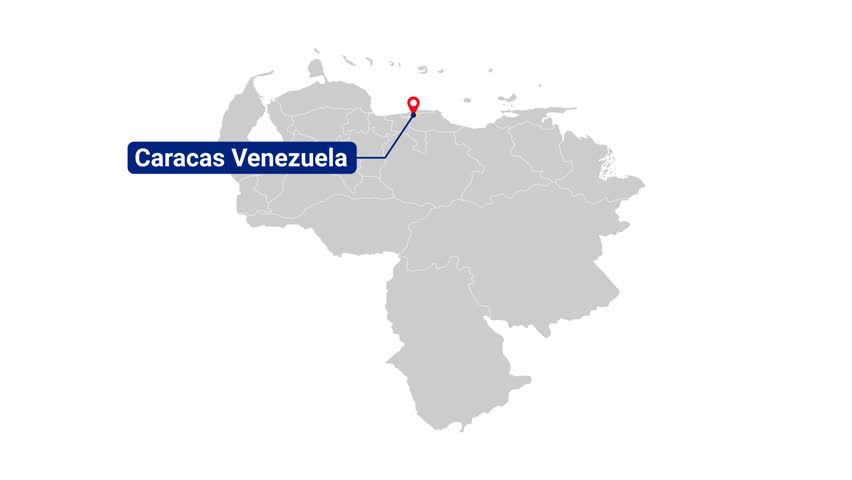 Venezuela map animation. Animation of Connecting all areas into a complete map of Venezuela with borders in the background with an alpha channel. Motion design.