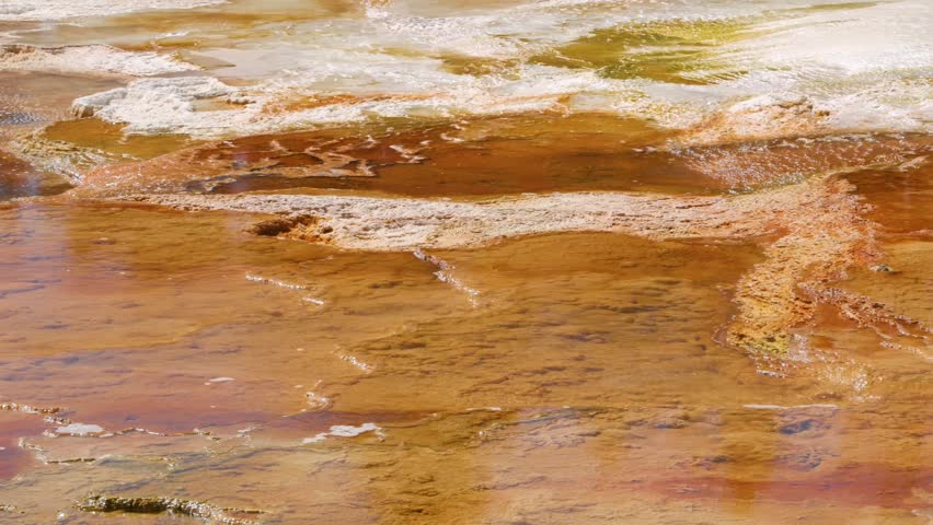 Terraces at Mammoth Hot Spring, Yellowstone National Park.