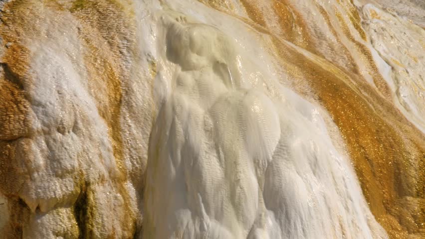 View of the Orange Mound at Mammoth Hot Springs in Yellowstone National Park.