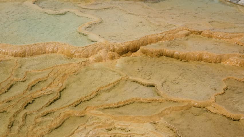 Mammoth Hot Springs in Yellowstone National Park, near Gardiner in Montana.
