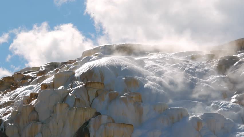 Palette Springs. Devils thumb at the Mammoth Hot Springs. Yellowstone National Park. Wyoming. USA.