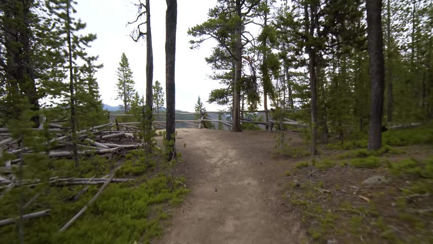 Drone footage of Beautiful hike in Yellowstone National Park, Wyoming, USA.