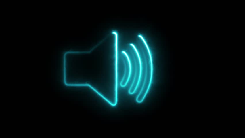 Sound icon audio music speaker animation on black background. Speaker icon. sound icon. Animation of speaker volume, Microphone, sound Voice with speaker icon on black background.