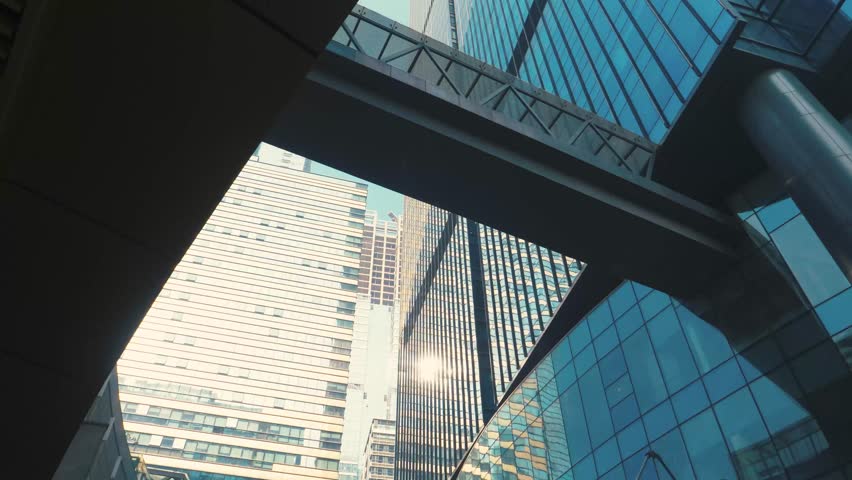 Time-lapse shot of office building