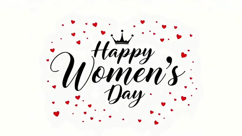 International Women's Day, Happy Women Day Text Typography Hand Lettering Calligraphy Massage Animation Motion Graphic Video