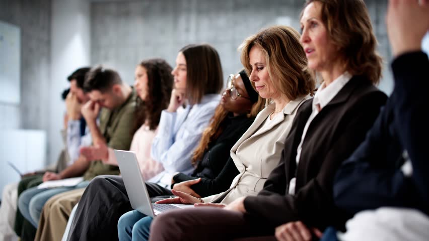 Unemployed Job Seekers. Bored People Waiting For Interview