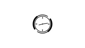 Animation of icon in circles over digital clock and computer hud animation. Timer Futuristic interface HUD light effects. - Powered by Shutterstock - Get 15% off with code: PIKWIZARD15