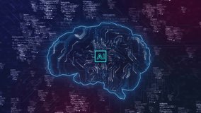 futuristic Human brain Intelligent thinking processing neural network printed circuit of big data and artificial intelligence, innovation and success. circuit patterns and an AI chip Machine learning - Powered by Shutterstock - Get 15% off with code: PIKWIZARD15