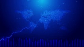 3D Futuristic finance stock exchange market crypto currency digital indicators, world map abstract background. graph, chart bars financial information. Global business analyzing AI trading statistics - Powered by Shutterstock - Get 15% off with code: PIKWIZARD15