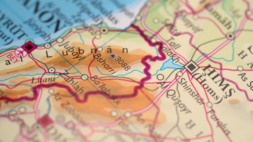 Beirut, Lebanon highlighted on a world map 4K