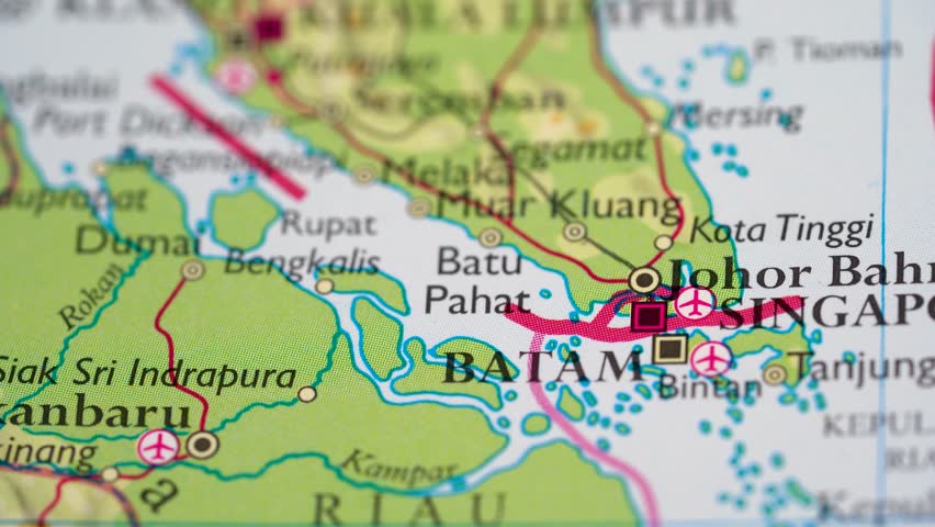 Singapore highlighted on a world map 4K