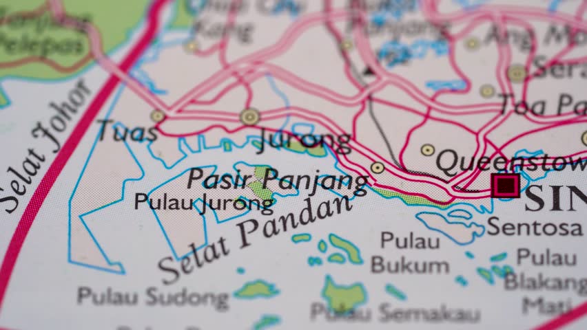 Singapore highlighted on a world map 4K