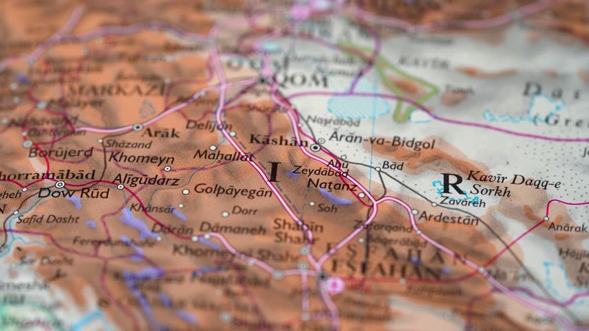 Iran highlighted on a world map 4K