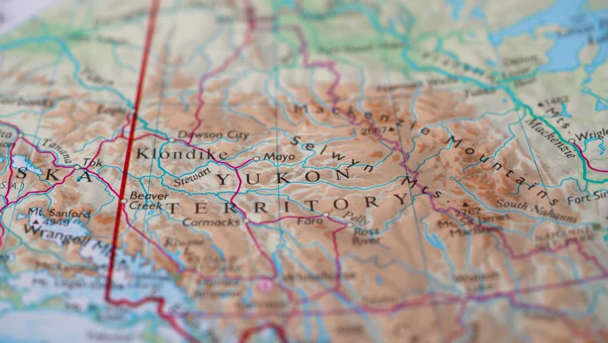 Yukon Territory, Canada highlighted on a world map 4K