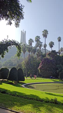 the beauty of the Hamma botanical garden, with the Martyr