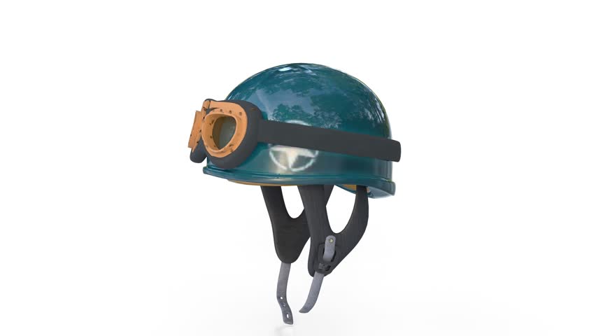 vintage motorcycle helmet on white background 4k videos.