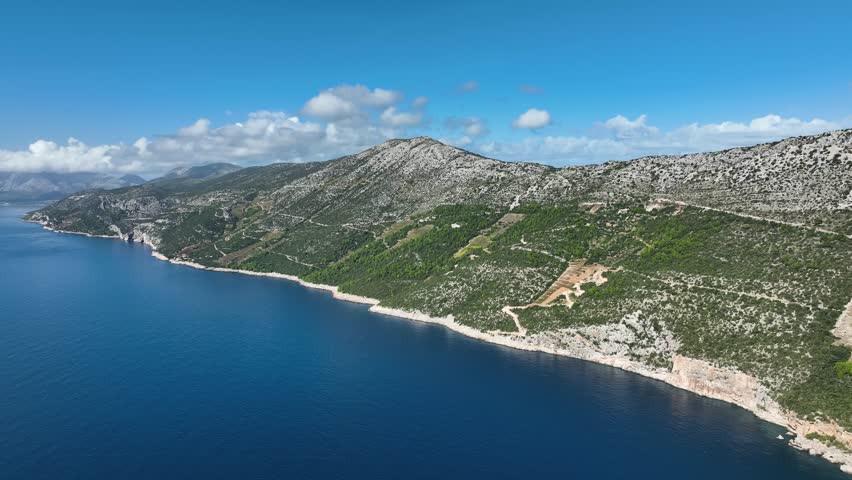 Right pan of the Pelješac peninsula located in southern Croatia in Dubrovnik-Neretva.