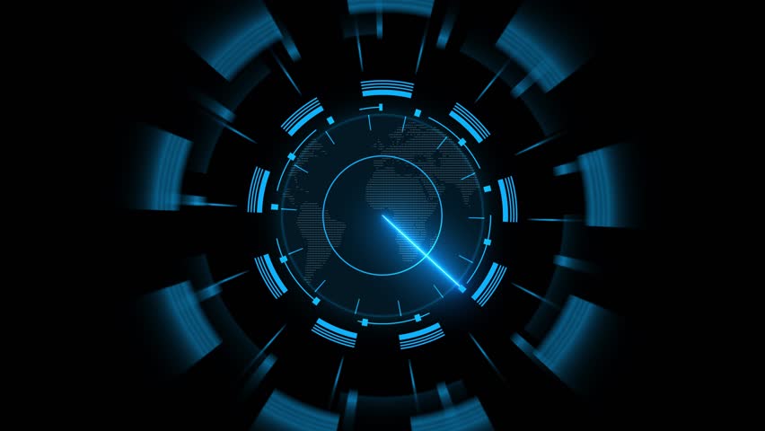 Futuristic Round hud hologram dashboard interface target Circle digital Technology background. Showcase, Empty space Backdrop, cyberspace innovation. hi-tech science virtual interface radial tunnel 3D