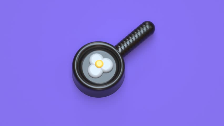 Fried eggs in a frying pan clipart 3d footage