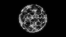 Futuristic black sphere of particles and lines. Network connection big data. Abstract technology background. 3d rendering. - Powered by Shutterstock - Get 15% off with code: PIKWIZARD15