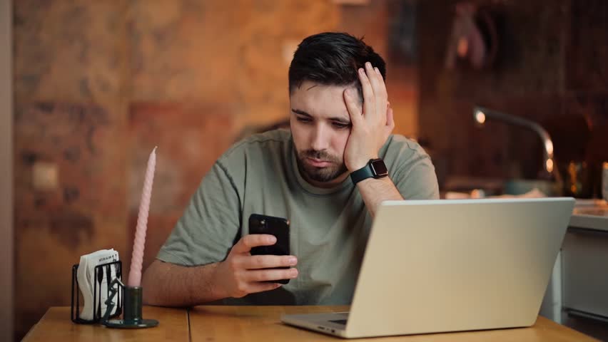 Struggling to focus while working from home at the kitchen table during a busy afternoon