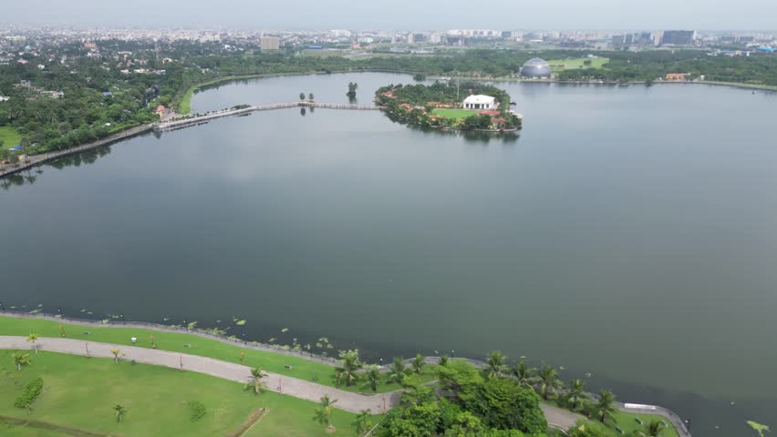 Beautiful aerial cityscape of Kolkata with vast array of modern infrastructures