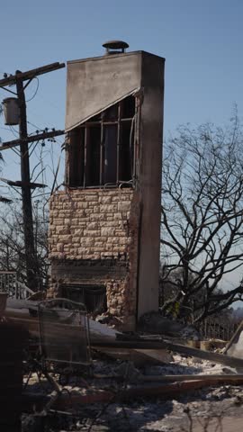 Chimney stands after the palisades fire