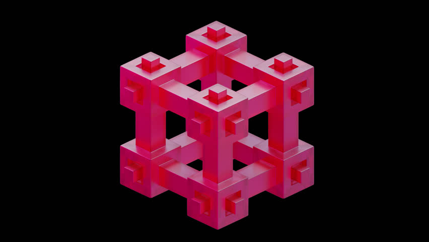 3D Animation of Cube Abstract Shape