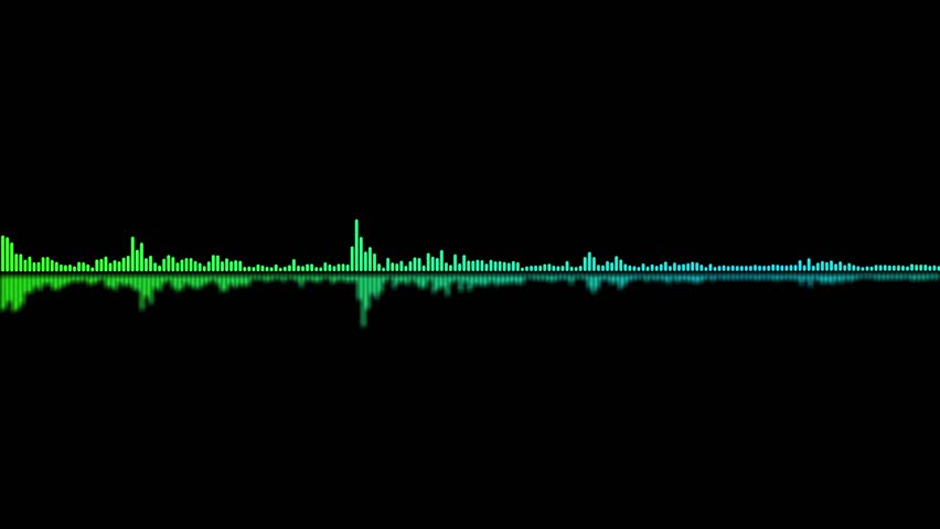 Abstract music sound wave equalizer or audio voice and soundtrack. waveform isolated on black background. Line digital Simple Sound Vibrations Animation, soundwave soundwave background. audio form,