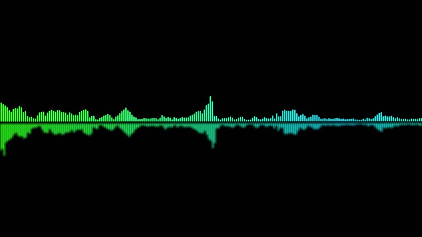 Abstract music sound wave equalizer or audio voice and soundtrack. waveform isolated on black background. Line digital Simple Sound Vibrations Animation, soundwave soundwave background. audio form,