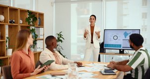 Business documents, people or presentation with data for content management, SEO strategies or planning. Digital marketing, manager or team for ROI metrics, brand awareness or social media monitoring - Powered by Shutterstock - Get 15% off with code: PIKWIZARD15