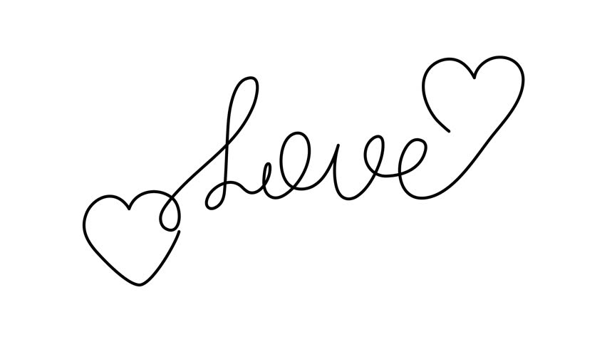 Love concept one line art animation,hand-drawn enamored heart continuous contour motion.Feelings expression concept,festive design romantic video Valentine's Day simple minimalist movie design.4k 