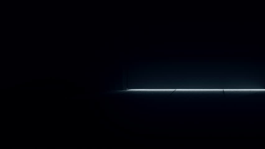 Door Opening, Bright Shining Glowing Light Appears in Dark Room. Magic, Mystery, Success and Religious Concept. Abstract Minamalistic 3d Animation. Close Up View