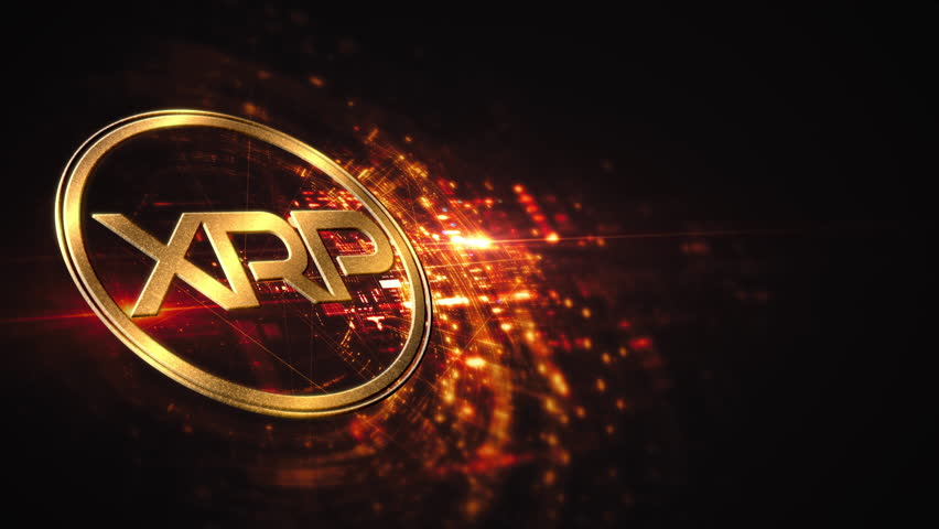 Futuristic digital background highlighting advanced cryptocurrency and encryption technology, featuring blockchain networks and secure cryptographic systems : XRP, Ripple coin