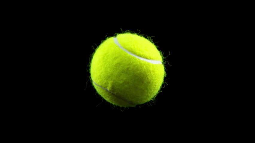 Super Slow Motion Detail Shot of Rotating Tennis Ball at 1000 fps.